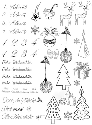 Kerzensticker WEIHNACHTEN auf Transferfolie DIN A5, Kerzentatoofolie, Adventskerzenfolie, Kerzenfolie (DIN A4)