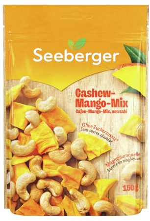 Seeberger Cashew-Mango-Mix, Cashewkerne und Mangostücke, vegan (1 x 150g)