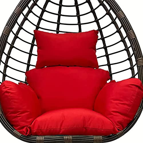 Hängesessel Kissen Outdoor, Schaukel Hängesessel Sitzkissen Wasserdicht, Hängen Ei Hängematten Stuhl Pads Verdicken Nest Hängesessel Zurück, Pflegeleicht,Rot