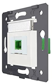 LIVOLO Glasfaser Keystone Modul KMK-SC Simplex OS2 APC Kupplung Einbau Patch Glasfaserkabel Adapter Netzwerk Buchse Koppler (Glasfaser Anschluss Modul Unterputz KMK-SC OS2 APC VL-80900+ZC-11 Weiß)