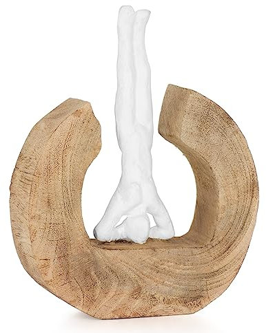 Moritz Skulptur I Yoga Kopfstand I Sirsasana I 17 x 5 x 22 cm I Holzdeko I Skulpturen Deko I Modern I Wohnzimmer I aus Holz I Holzskulptur