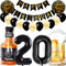 Dalettu Geburtstagsdeko 20 Jahre Mann Frau, Luftballon 20. Geburtstag Deko Männer, Folienballon Whiskey Bierglas Deko, Helium Ballon Weinflasche Bier für 20. Geburtstag Manner Party Dekoration