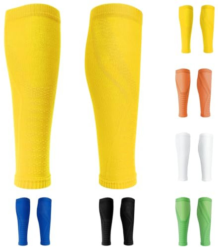 Football Sock Sleeves to Pair with Grip Socks – Team Leg Sock Sleeves for Shin Guard Protection Suitable for Football Basketball Running and Sports