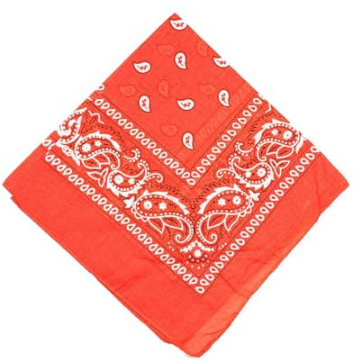 FASHION YOU WANT Schals & Tücher Bandana Halstuch Bikertuch Nickituch Kopftuch Baumwolle Mundschutz Piratentuch ideal für Karneval Fasching Karnevalskostüm (orange)