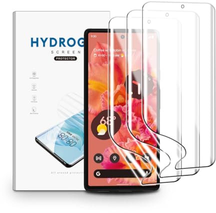 nvskvd Schutzfolie für Google Pixel 6, 3 Stück TPU Displayschutzfolie Klar HD Weich Hydrogel Folie Fingerabdruck-ID Unterstützen Hydrogel Film
