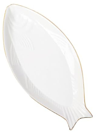 Ciieeo Piatto da Portata Ceramica Forma di Pesce Piatto Ceramico Decorativo per Servire Sushi Dessert Insalate E Carne Vassoio Elegante E Pratico per Ristoranti E Uso Domestico Facile da Pulire