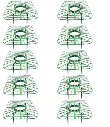Soportes para fresas, soporte para plantas, protector de estantes de cultivo de fresas con 4 pies de apoyo resistentes para plantas en maceta de invernadero, verduras, huertos (10 piezas)