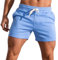seiveini Short Homme Sport Été Shorts Survêtement Taille Élastique avec Poches Pantalons Court Jogging Running Décontracté A Bleu L