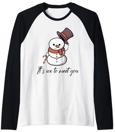 Lustiges Weihnachten Schneemann Eis Geschenk Raglan