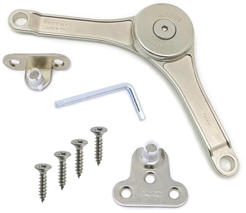 Braccetto a Leva Snodo, Klok FERRARI, per Ante a Ribalta e Vasistass, Può essere istallato sia a DX che a SX. (SNODO KLOK per Ante Legno, 1, Pezzo)