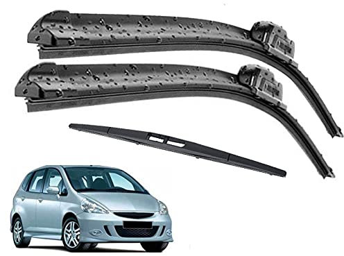Scheibenwischerblätter, schnell und sauber, für Honda Jazz MK1 2002 2003 2004 2005 2006 2007 2008. Vordere und hintere Scheibenwischerblätter