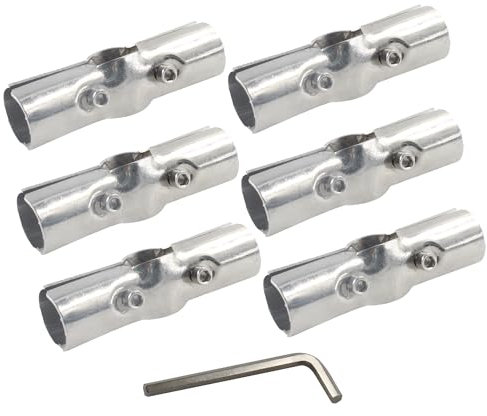 AUXBC 6 morsetti per tubi con diametro esterno da 25 mm, connettore per tubo strutturale a 3 vie, morsetti terminali in acciaio inox per pannello, morsetti per tubi a catena, parti di recinzione,