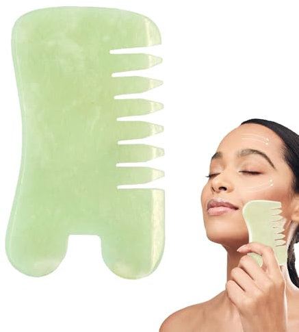 Gua Sha Kamm,Gua Sha Stein,Guasha,Gua Sha,Jade Stein,Massagekamm,Gua Sha Brett Kamm Naturstein Multifunktionale,Gua Sha Brett Kamm Für Gesichts Yoga Massieren,Kopfhaut/Rücken/Nacken/Körper Massage
