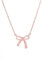 XYTDM Gold Bow Necklace for Women, Simple Openwork Butterfly Pendant Necklace, Butterfly Necklace Jewelry Gifts for Women (Rose Gold Zirconia Bow)