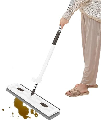 Balai serpillère en bois dur, en microfibre, pour le nettoyage des sols stratifiés, serpillère sèche et humide avec rotation à 360 degrés pour carrelage en bois dur, stratifié et céramique