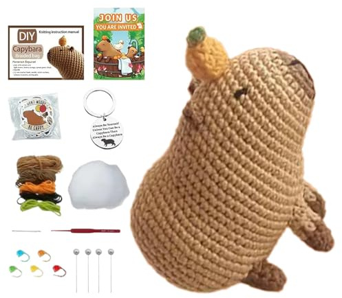 Missmisq Tiere Häkelset Für Anfänger Komplett Häkelset Für Anfänger Tiere Häckeln Stricken Für Anfänger Capybara Häkelset Handnähnadel Stichmarkern Starters Häkeln Tiere Set Für Erwachsene Kinder