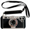 QoKcoahn Case Compatible with iPhone 16,Cute 3D Vintage Camera Phone Case with Hand Strap Unique Cool Silicone TPU Case Shockproof Protective Case Women Girls for iPhone 16 Black