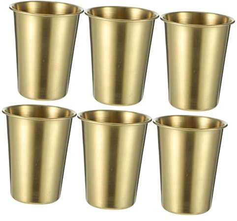 HOMOCONO 6piezas Tazas Inoxidable Para Bebidas Sin Recubrimiento Para Agua Cerveza y Café Para Casa y Actividades