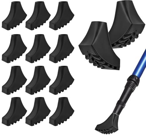 Muyohix 12 Stück Nordic Walking Stöcke Gummipuffer, Nordic Walking Pads Trekking Gummipuffer für die Meisten Walking Stöcke & Nordic Walking Stöcke(10-11mm)