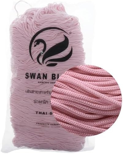 CORDINO SWAN BLACK 500 GRAMMI, ASSORTIMENTO ACCESSORI PER BORSE HANDMADE (ROSA CHIARO)