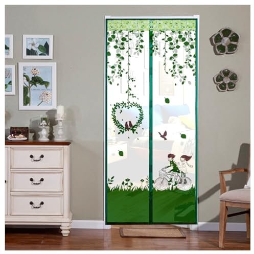 BrightGlow Zanzariera magnetica per porta del balcone, zanzariera scorrevole, ad alta densità, con forte #10 verde, 100 x 210 cm