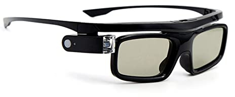 Dpofirs GL1800 Projektor 3D-Brille Active Shutter DLP Link Wiederaufladbar für Alle DLP LINK-Projektoren mit Optischer Kommunikationsmethode, LED-Kontrollleuchte Flackert (Black)