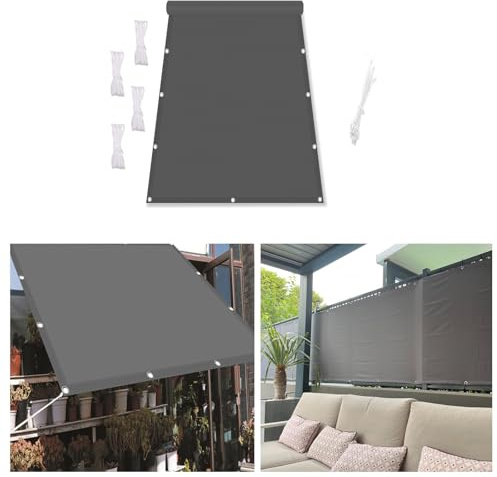 AUWUUA Voile d’ombrage Rectangulaire 2.5x4.5M Toile Ombrage Imperméable avec 95% de Protection UV pour Patio Pergola Terrasse, Balcon, Jardin Extérieur avec Oeillets et Cordons, Anthracite