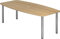 Bümö Konferenztisch oval 220x103 cm großer Besprechungstisch in Eiche, Besprechungstisch mit Chromfüßen, Meetingtisch für 8 Personen, XXL-Tisch für Besprechungsraum & Meeting