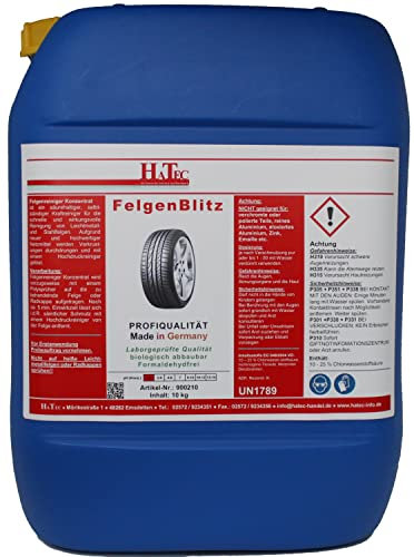 HaTec, FelgenBlitz 10 kg/Kanister Höchstkonzentrat, für alle stark verunreinigte Alufelgen oder Radkappen