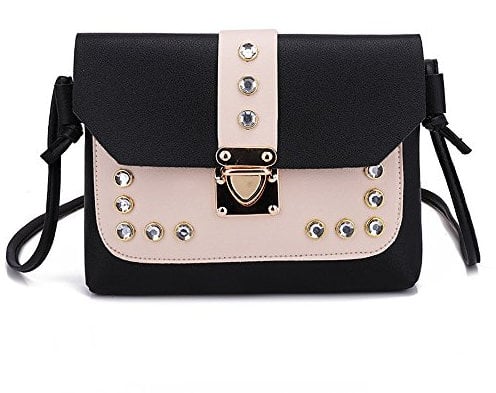 SUCES Damen Umhängetaschen Mode Messenger Taschen Schön Tote PU Leder Klein Satchel Frauen Elegante Schultertasche Party Crossbody (Schwarz,one size)