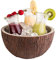 APS Schale „Coconut“, Kokosnuss Schale, Ø 23 cm, H: 12,5 cm, Flaschenkühler, Obstschale, Salatschüssel, Suppenschüssel, Beton mit möbelschonender Unterseite, Braun, Grau, 2,2 Liter