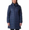 Columbia Lake 22 Down Long Hooded Jacket, Piumino Con Cappuccio Donna, Nocturnal, Taglia XS