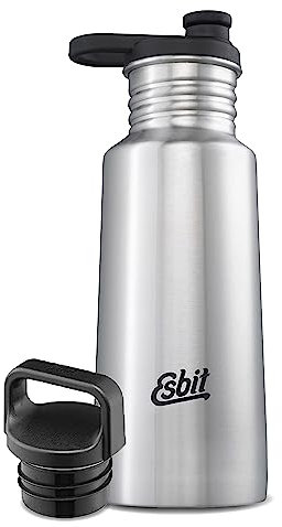 Esbit Sportflasche Pictor - Trinkflasche 550 ml in Edelstahl - mit Sport- und Loop Verschluss - aus Edelstahl