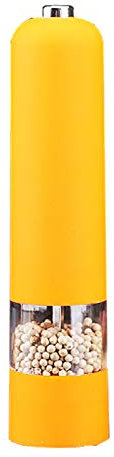 Pepper Grinder,Adjustable Coarseness Electric Salt And Pepper Grinders,Battery Operated Stainless Steel And Acrylic Salt Grinde for Pepper,Fennel, Salt And Other Spices Grinde,Yellow