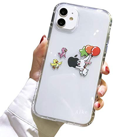 Emlivi Cover per iPhone 12, in silicone ultra sottile, trasparente, anti-urto, flessibile, in TPU, per iPhone 12 (6,1), con palloncini