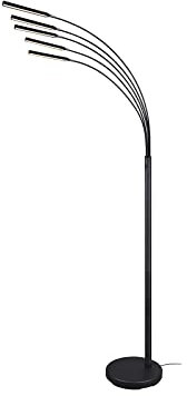 Reality Leuchten LED Stehleuchte Reed R41031532, Metall Schwarz matt, inkl. 5x 3.5 Watt LED, Switch Dimmer