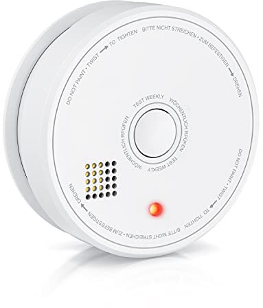 Brandson - Rauchmelder - 9V Blockbatterie – Smoke Detector - wechselbare Batterie – Gerät wiederverwendbar - DIN EN 14604 2005 / AC: 2008 – LED