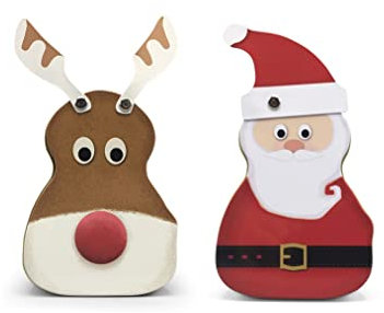stylebox 2er Set Weihnachtsfiguren Metalldosen Weihnachtsmann Rentier Keksdose ca. 11 x 8 x 5 cm, Volumen 200 ml
