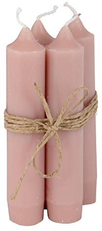 4er Pack Stabkerzen H:11 cm Ø:2,2 cm div. Farben Brenndauer 4,5 Stunden Kerze Advent Weihnachten Deko, Farbe:Rosa Malva