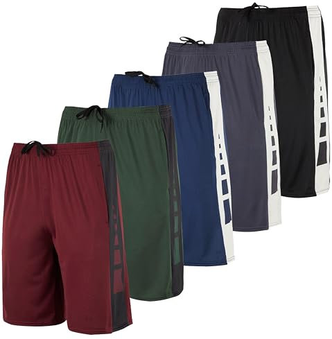Real Essentials 5er-Pack: Herren Dry-Fit schweißresistente Active Athletic Performance Shorts, Set m, 56