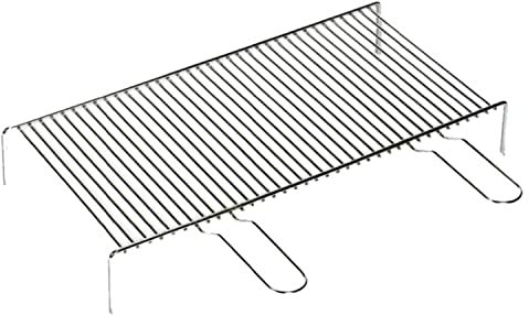 Marvin Graticola Griglia Accessori Rettangolare Camino Brace Barbecue da Campeggio Balcone Giardino Esterno Carbonella Singola con Piedini Manici Acciaio Cromato Alimenti Hamburger (40x35)