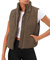 AUTOMET Pufferweste für Damen, ärmellos, Winter, Cropped-Oberbekleidung, warm, Puffer leicht, Stehkragen, Daunen mit Taschen, Braun, S