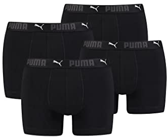 PUMA Boxershorts Herren 4er Pack Sport aus organischer Baumwolle / Unterwäsche Männer (S - XL), Farbe:Black, Bekleidungsgröße:S