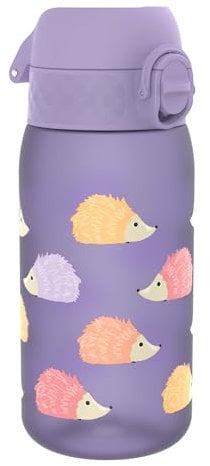 ION8 Gourde Enfant, 350 ml, Anti-Fuite, Facile à Ouvrir, Verrouillage Sécurisé, Lavable en Lave-Vaisselle, Sans BPA, Poignée de Transport, Facile à Nettoyer, Carbone Neutre, Motif Hérissons