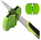 Pocket ceramic knife sharpener, black, 7.5 cm x 5.8 cm x 2.5 cm, perfect result without prior knowledge thanks to ceramic springs (Green)