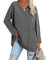 Famulily Ladies Plain Solid Color Oversized Long Sleeve T Shirts Women Casual V Neck Pullover Tops T Shirt UK Dark Grey L