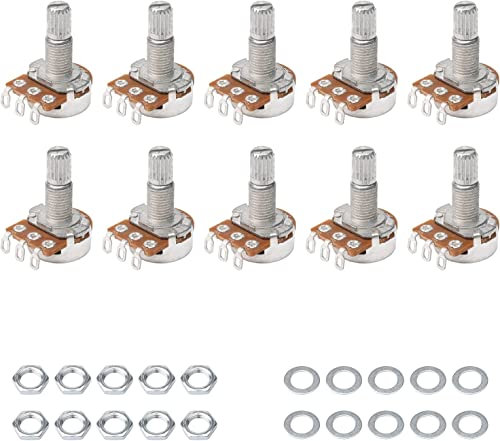 Pxyelec Guitar Potentiometer Audio Pots A500K OHM Replacement for Electric Guitar Pack of 10