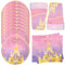 HGSHUO Schloss Partygeschirr Kindergeburtstag Deko Prinzessin Geburtstag Party Geschirr Becher Pappteller Servietten Geburtstagsparty Hochzeit Babyparty Tischdeko Set 10 Persone