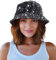 Damen Pailletten Fischerhut Strand Sonnenhüte für Party, Mädchen Teenager Glänzend Glitzer Pailletten Sonnenhut für Reisen, Schwarz , M