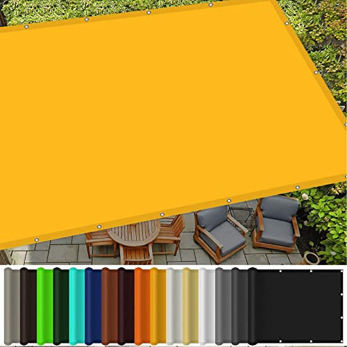 Voile d'ombrage Terrasse Rectangulaire 1 x 3 m Rayons UV à 98% Brise Vue pour Balcon avec Corde Libre Facile À Plier pour La Couverture VéGéTale Serre Pergola, Jaune